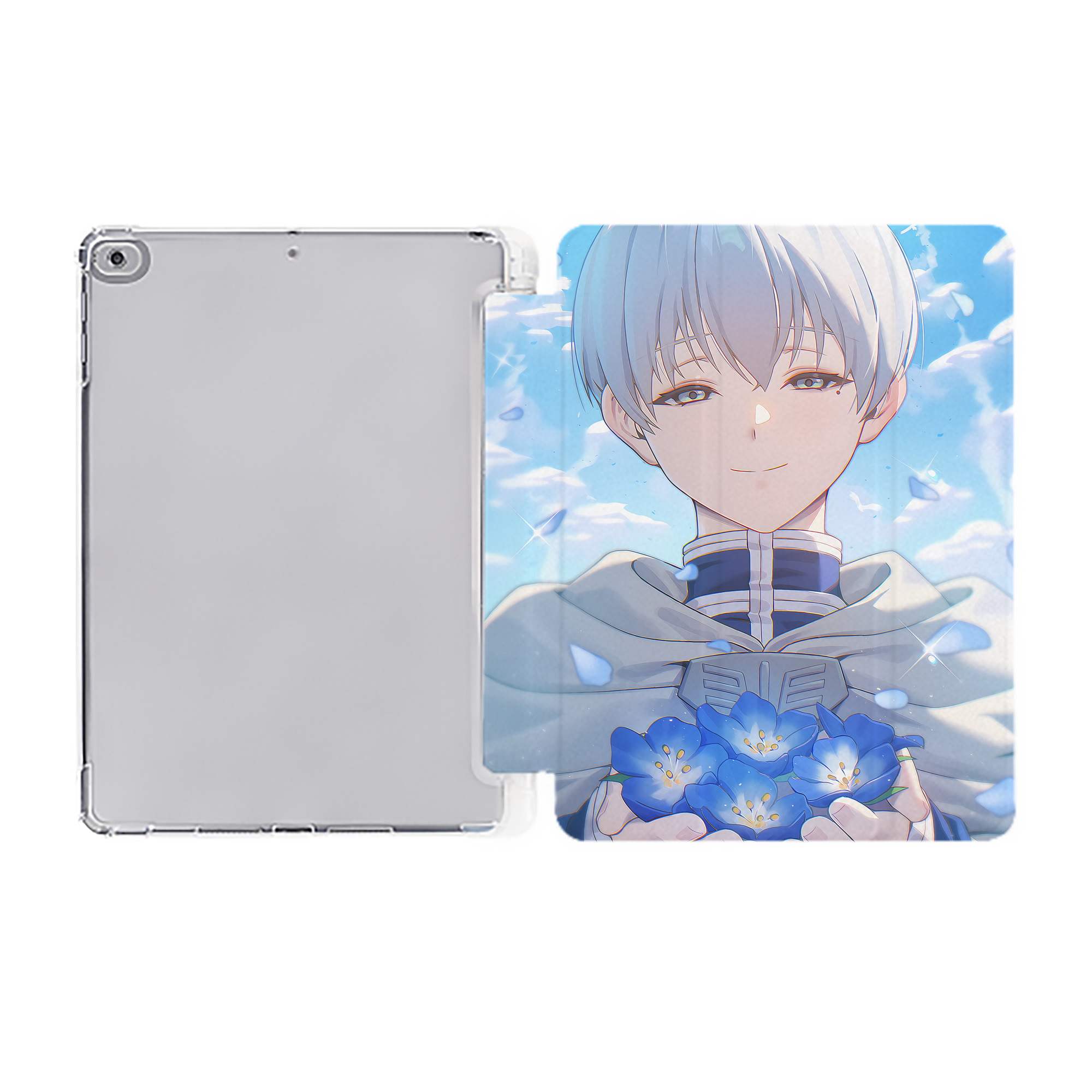 （画像用） 葬送のフリーレン Frieren IPad ケース ペン収納付き 三つ折りスタンド PUレザー×シリコン 対応機種9.5/10.5/10.9インチ